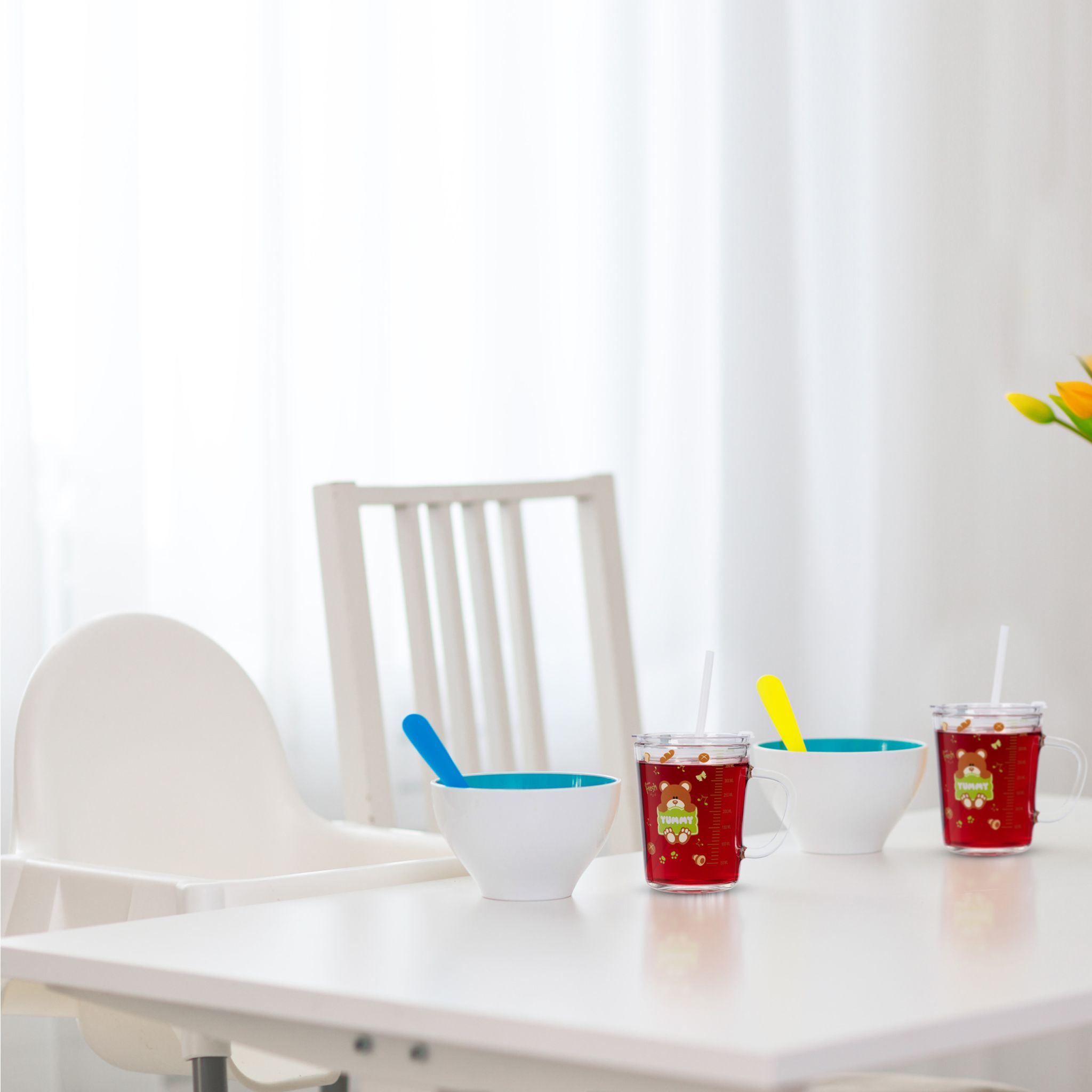 Kindergläser mit Bärenmotiv 2er-Set Braun-Grün-Transparent von Relaxdays