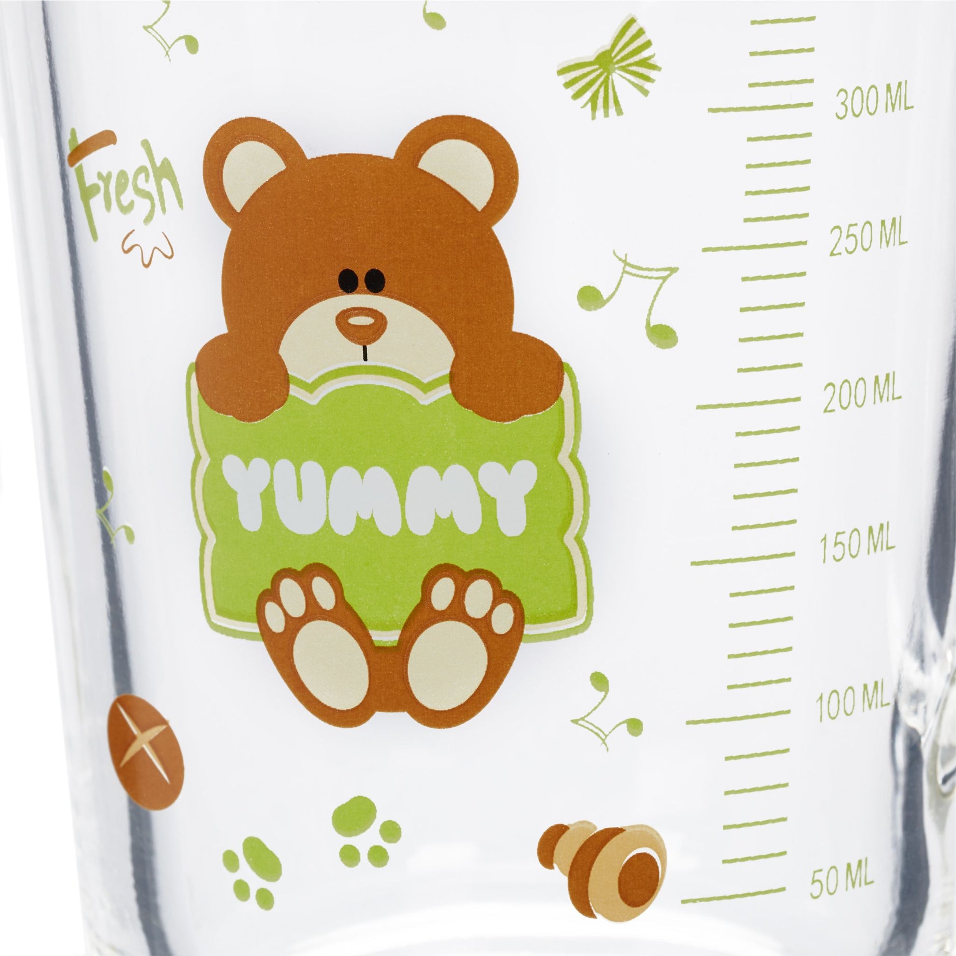 Kindergläser mit Bärenmotiv 2er-Set Braun-Grün-Transparent von Relaxdays