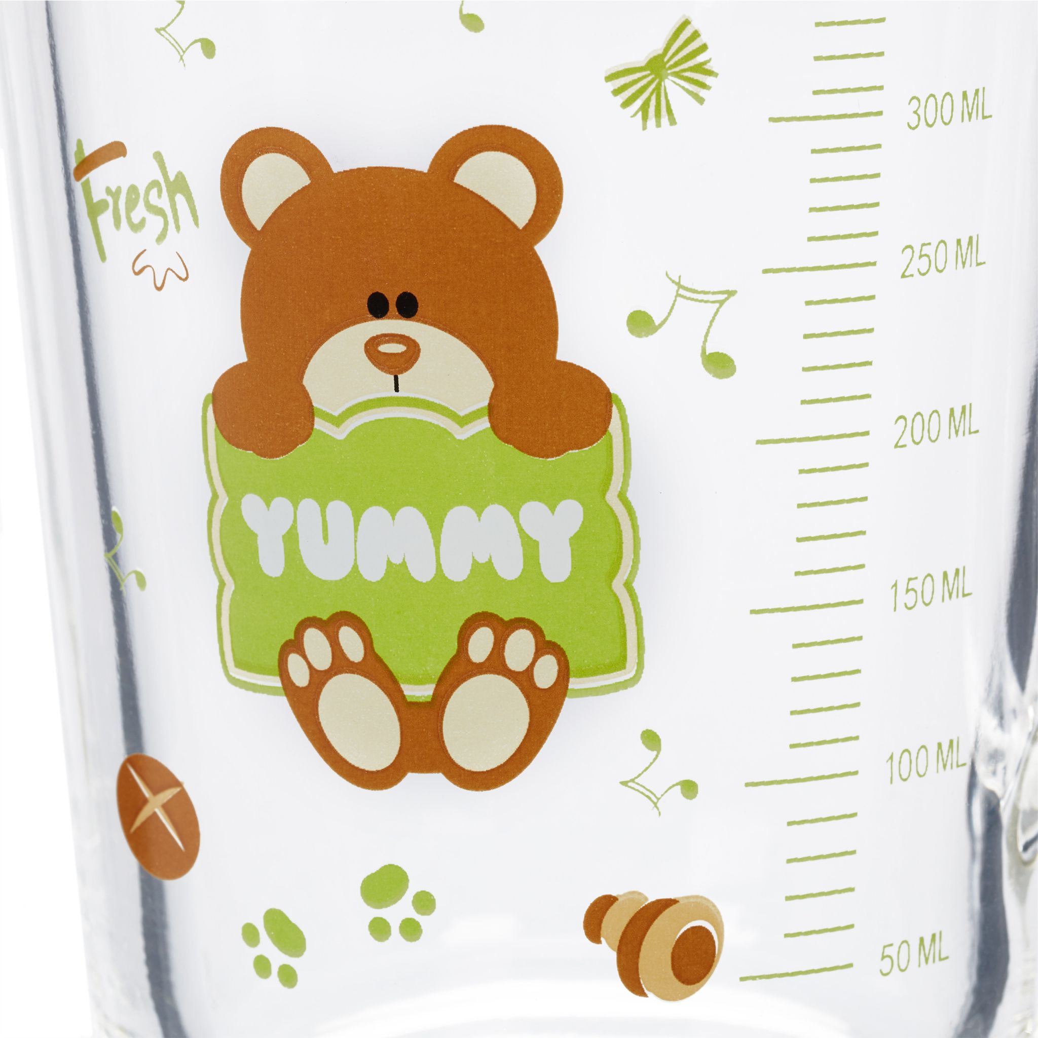Kindergläser mit Bärenmotiv 2er-Set Braun-Grün-Transparent von Relaxdays