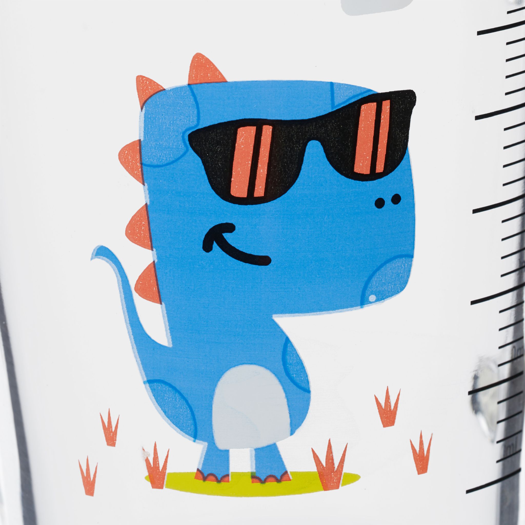 Kindergläser mit Dinomotiv 2er-Set Blau-Rot-Transparent von Relaxdays