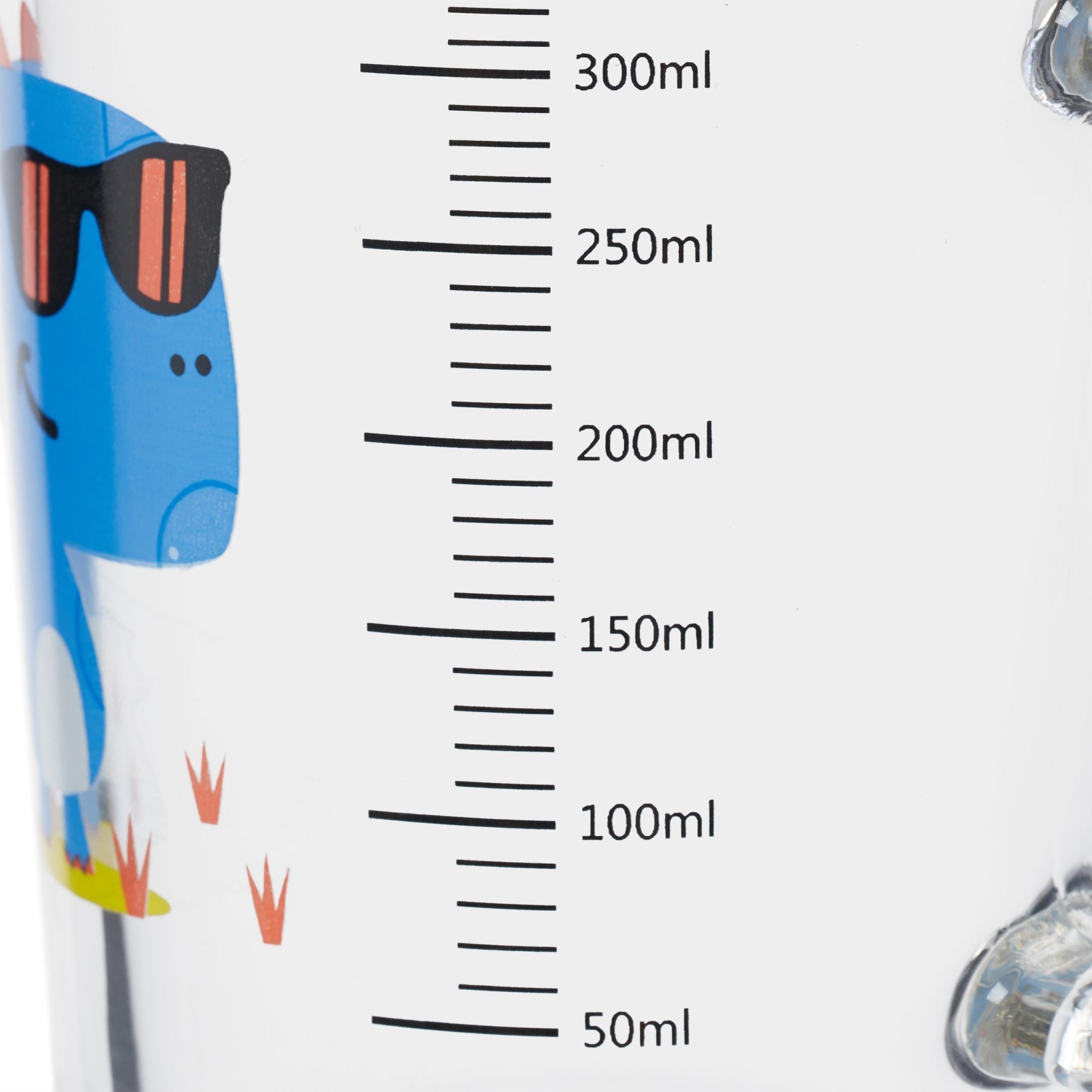 Kindergläser mit Dinomotiv 2er-Set Blau-Rot-Transparent von Relaxdays
