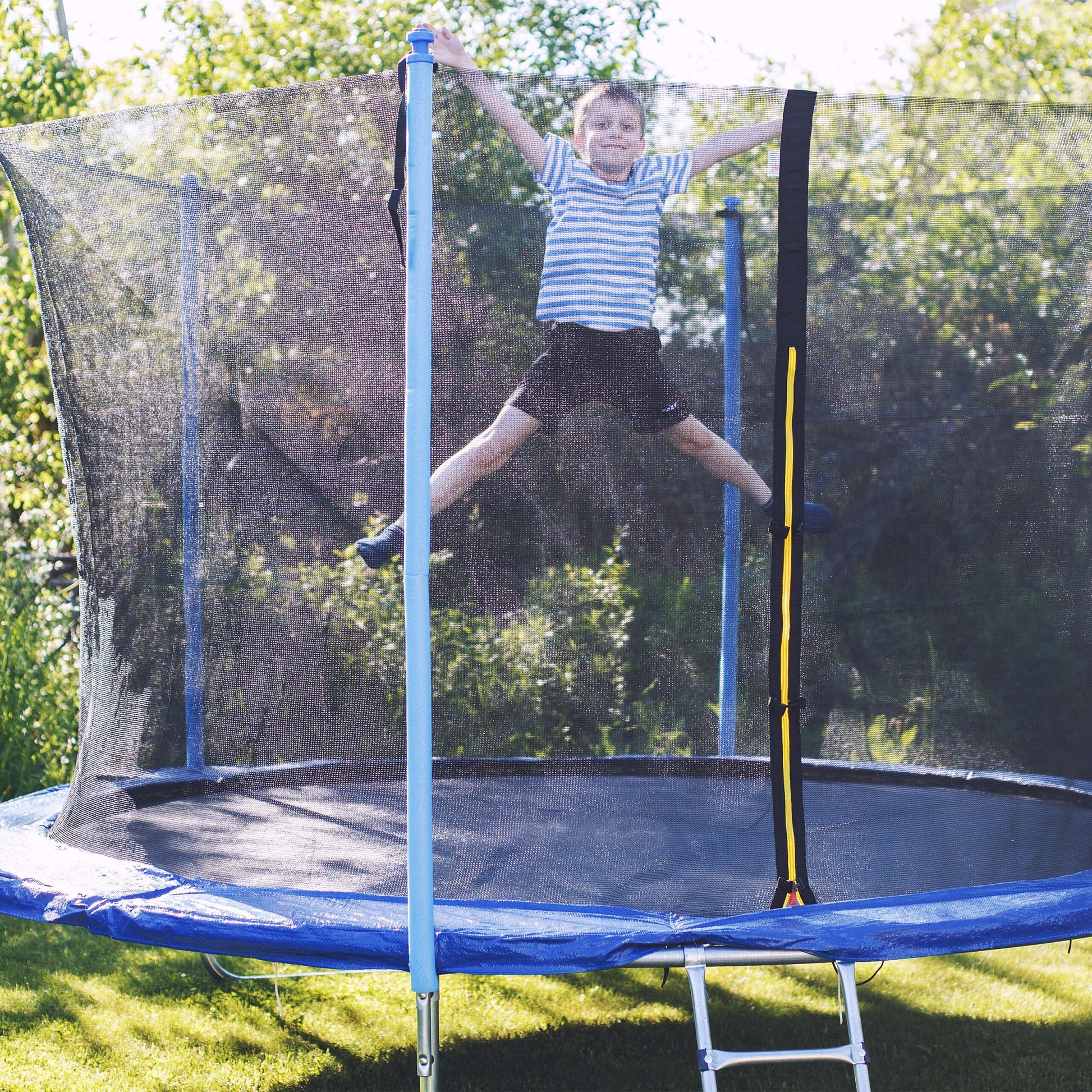 Trampolin Leiter 96cm Silber von Relaxdays