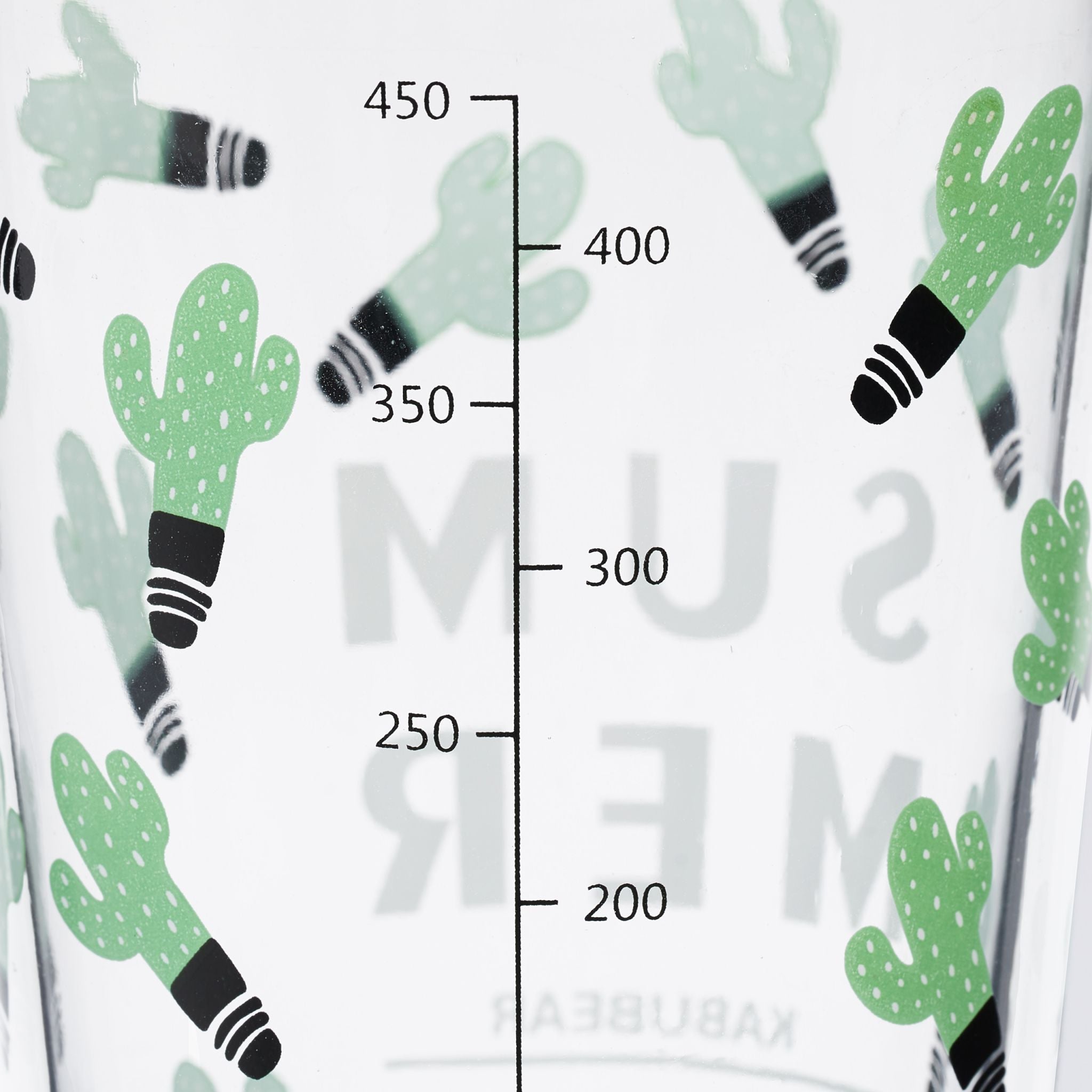 Trinkgläser mit Kaktus-Motiv 4er-Set Grün-Schwarz-Transparent von Relaxdays