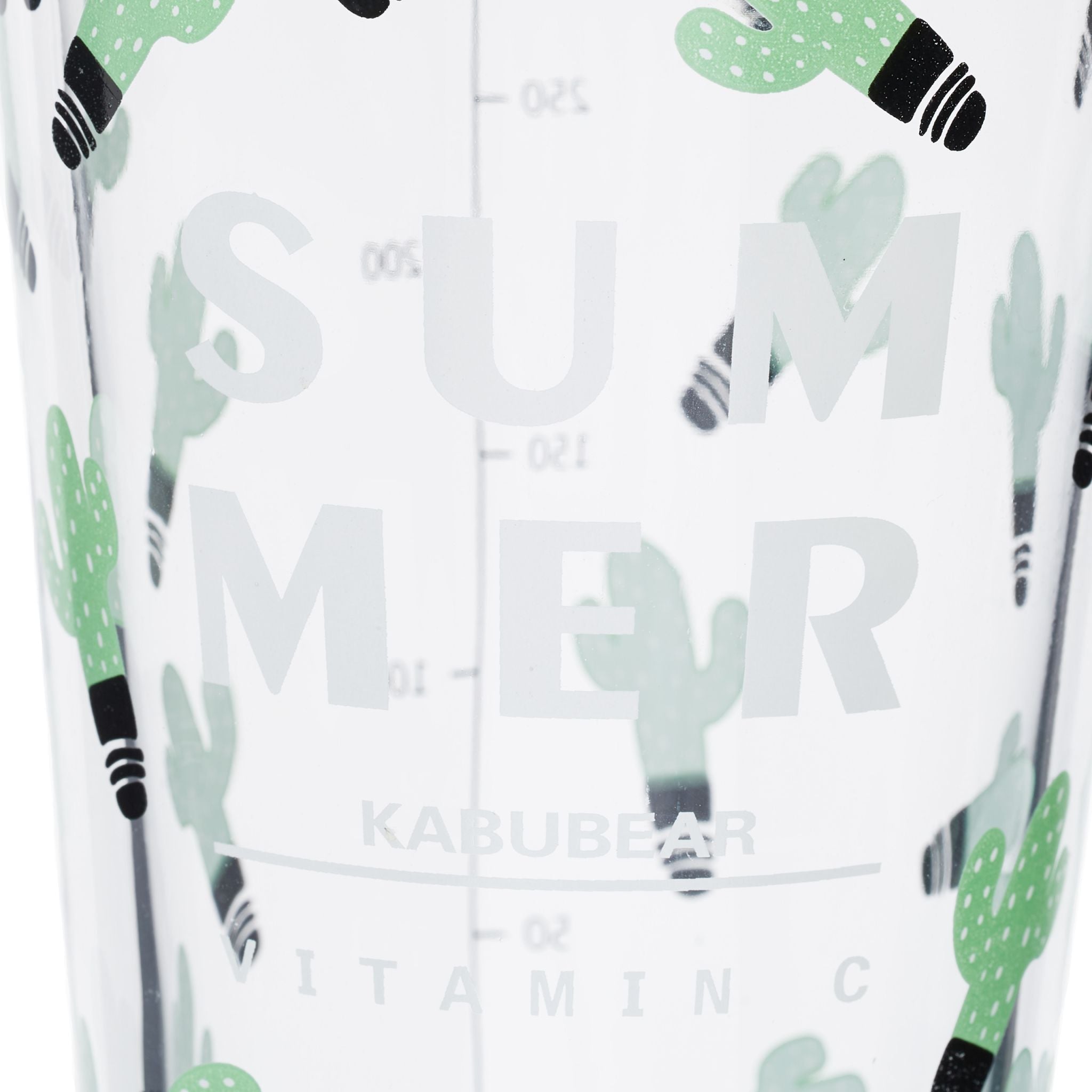 Trinkgläser mit Kaktus-Motiv 4er-Set Grün-Schwarz-Transparent von Relaxdays