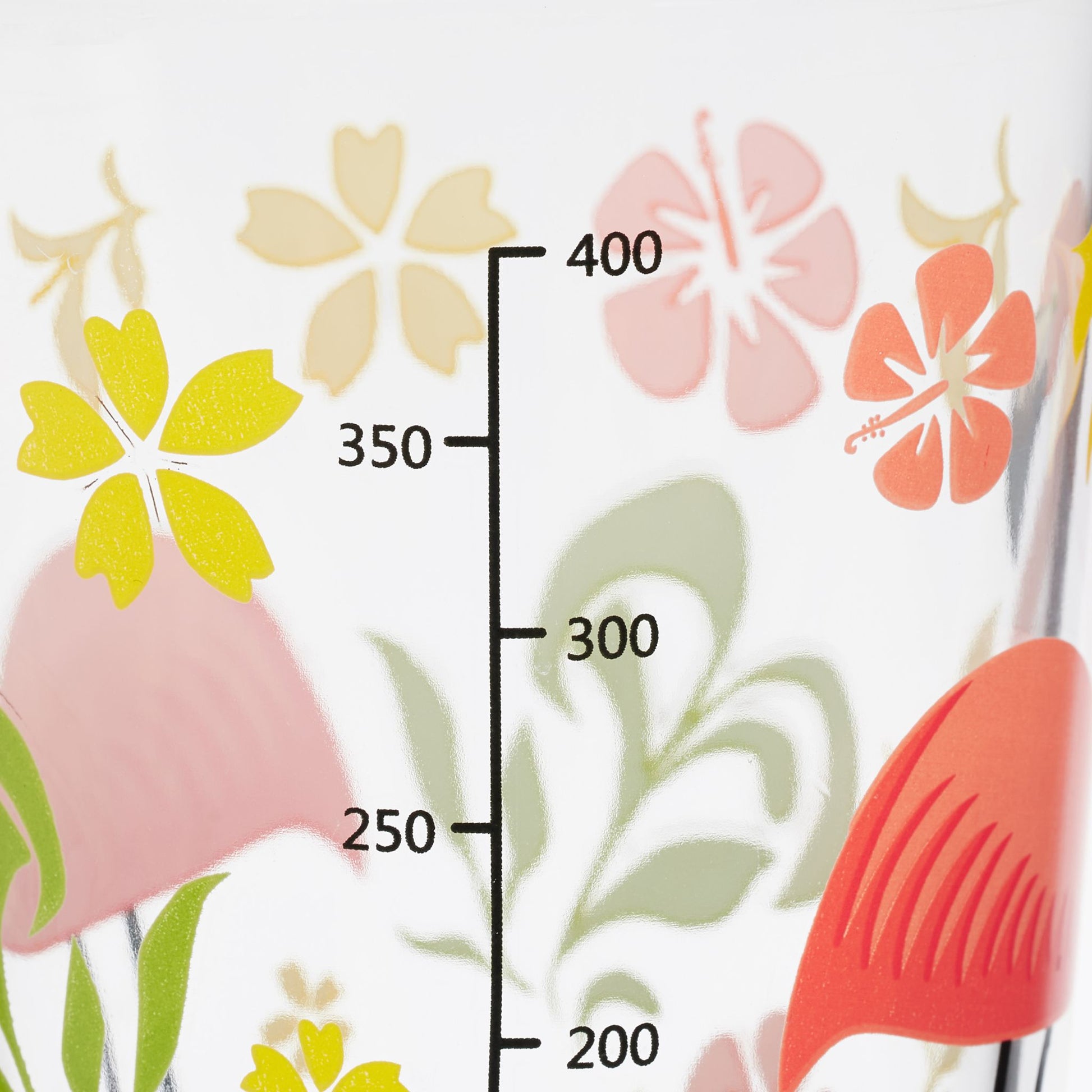 Trinkgläser mit Flamingo-Motiv 4er-Set Grün-Orange-Transparent von Relaxdays