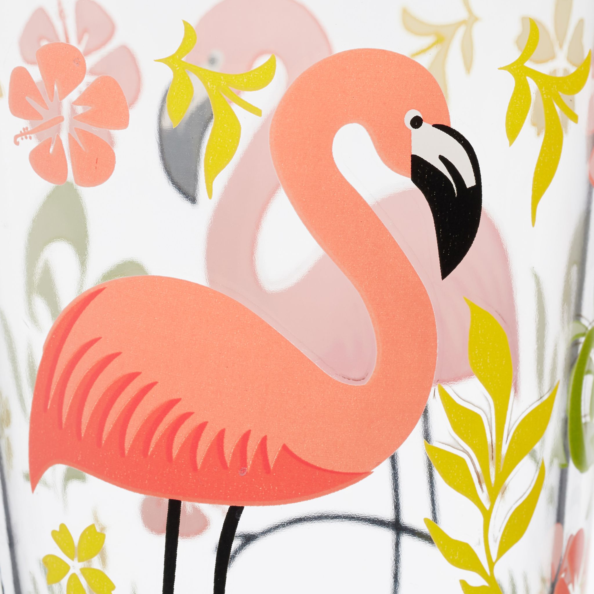 Trinkgläser mit Flamingo-Motiv 4er-Set Grün-Orange-Transparent von Relaxdays