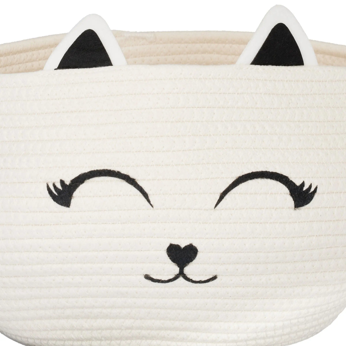 Kinder Aufbewahrungskorb Katze Weiss-Schwarz von Relaxdays
