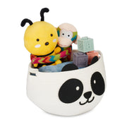 Kinder Aufbewahrungskorb Panda Weiss-Schwarz von Relaxdays