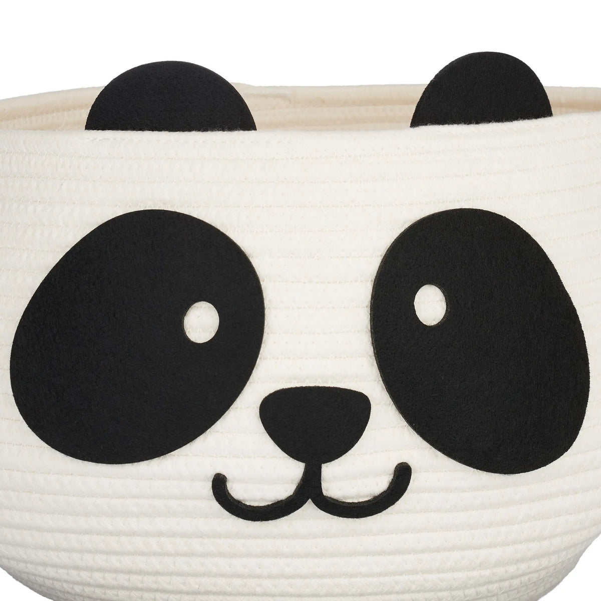 Kinder Aufbewahrungskorb Panda Weiss-Schwarz von Relaxdays