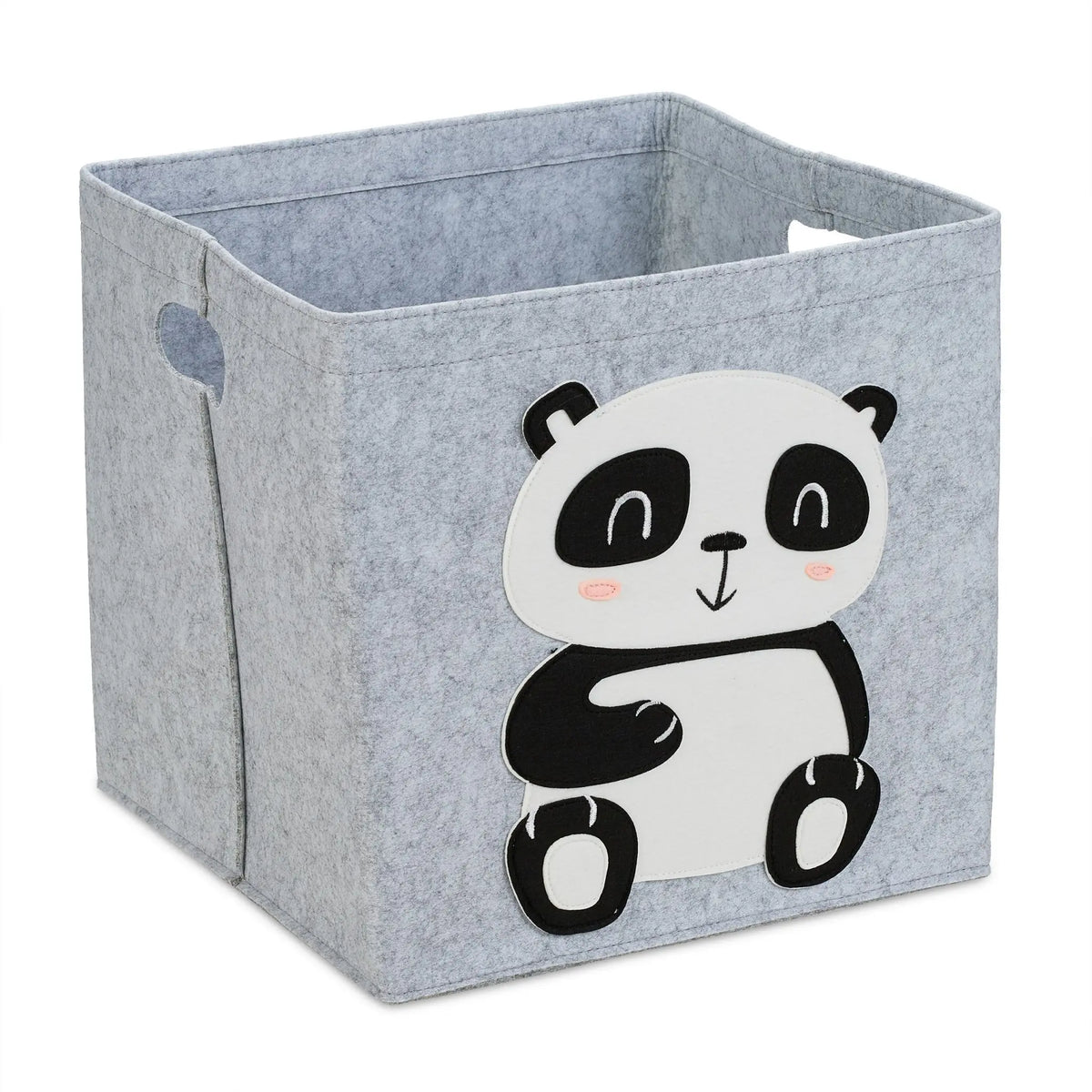 Filz Aufbewahrungskorb mit Tiermotiv Weiss-Schwarz-Grau von Relaxdays