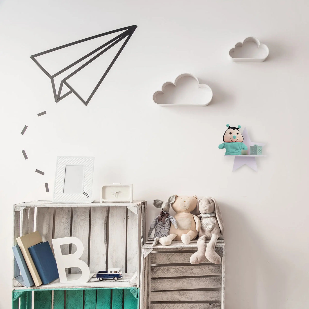 Wandregal Stern Kinderzimmer Weiss von Relaxdays