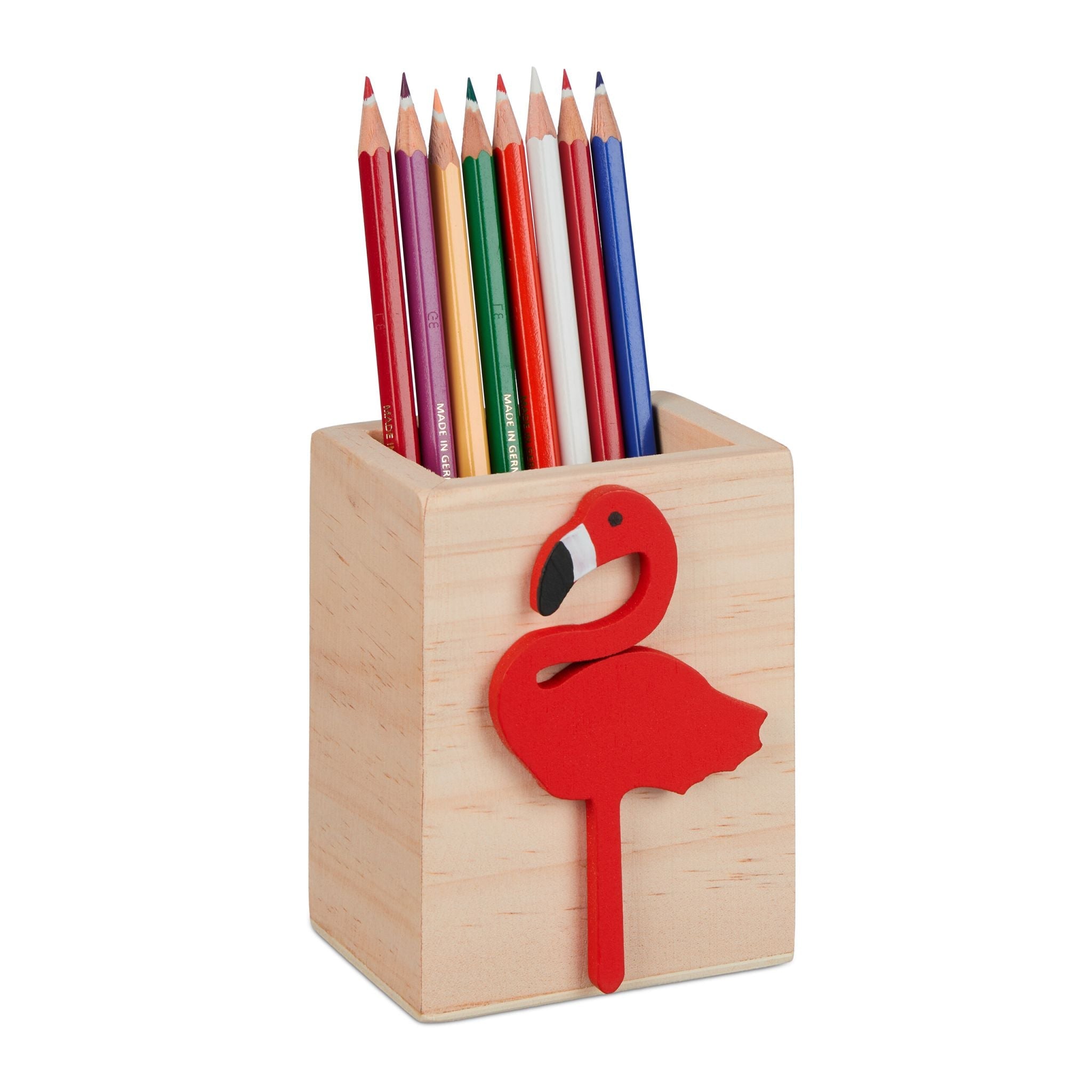 Stiftehalter Flamingo Hellbraun-Rot von Relaxdays