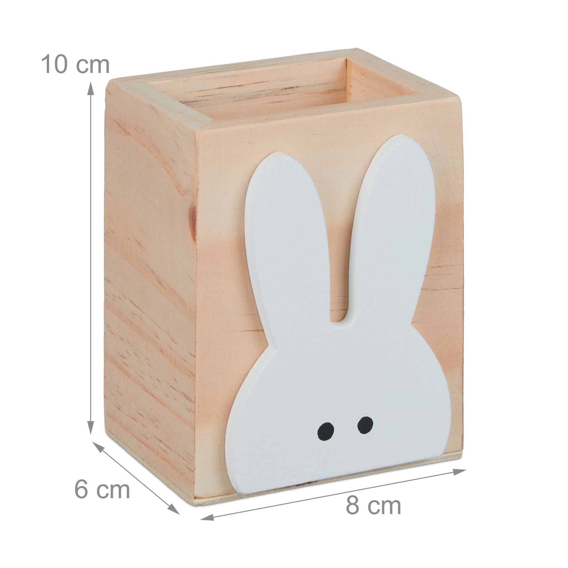 Stiftehalter Hase Weiss-Hellbraun von Relaxdays