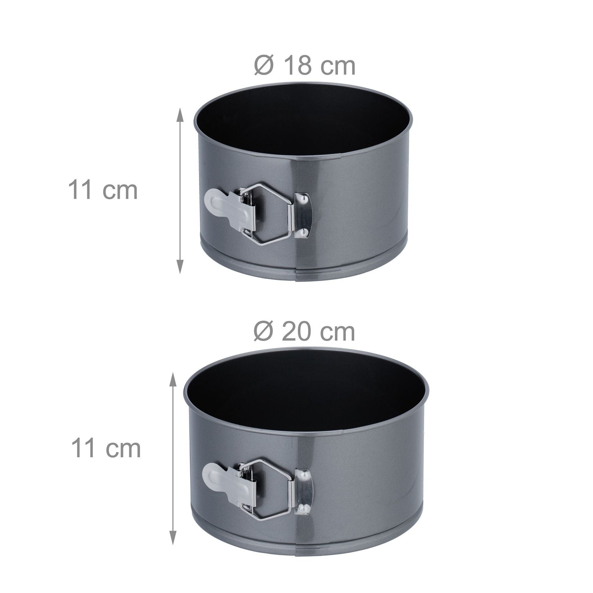 Springform Set mit 5 Grössen Anthrazit-Silber von Relaxdays