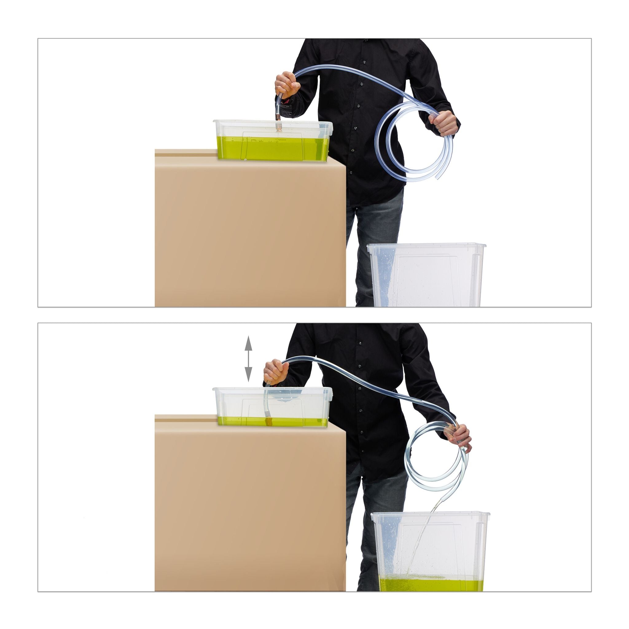 Schüttelschlauch 240cm Kupfer-Transparent von Relaxdays
