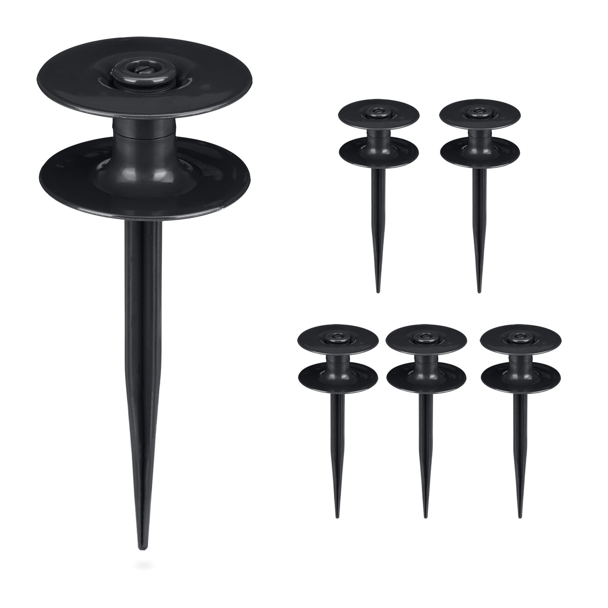 Schlauchführung Gartenschlauch 6er-Set Schwarz von Relaxdays