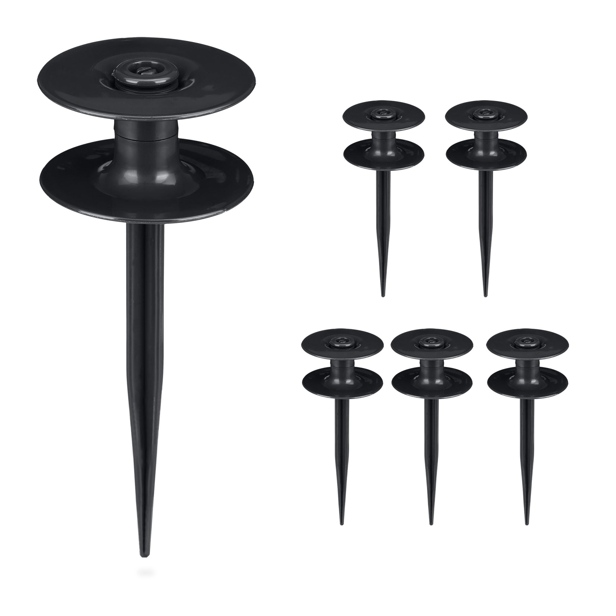 Schlauchführung Gartenschlauch 6er-Set Schwarz von Relaxdays