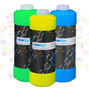 Seifenblasen Nachfüllflasche 1L 3er-Set Blau-Gelb-Grün