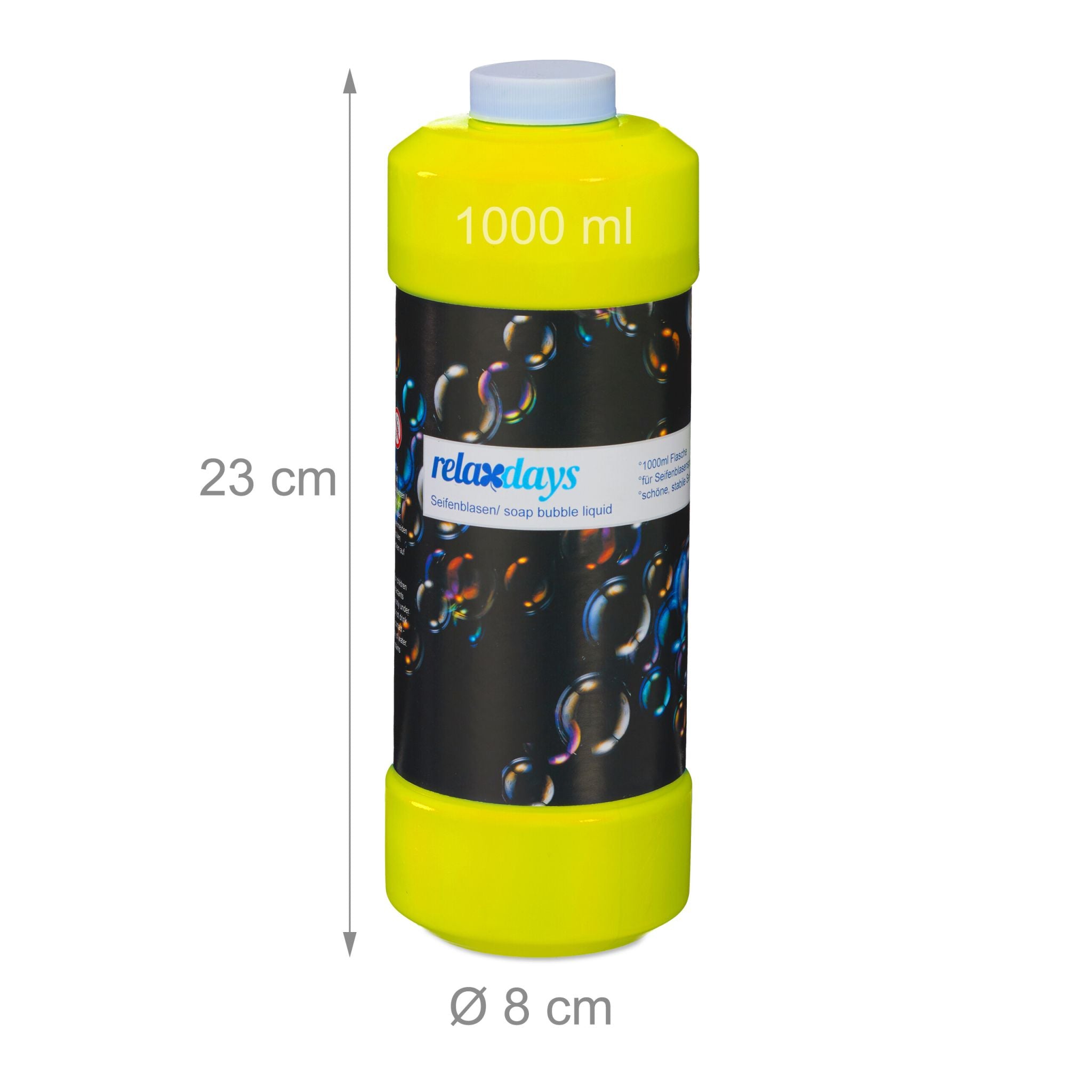 Seifenblasen Nachfüllflasche 1L 3er-Set Blau-Gelb-Grün