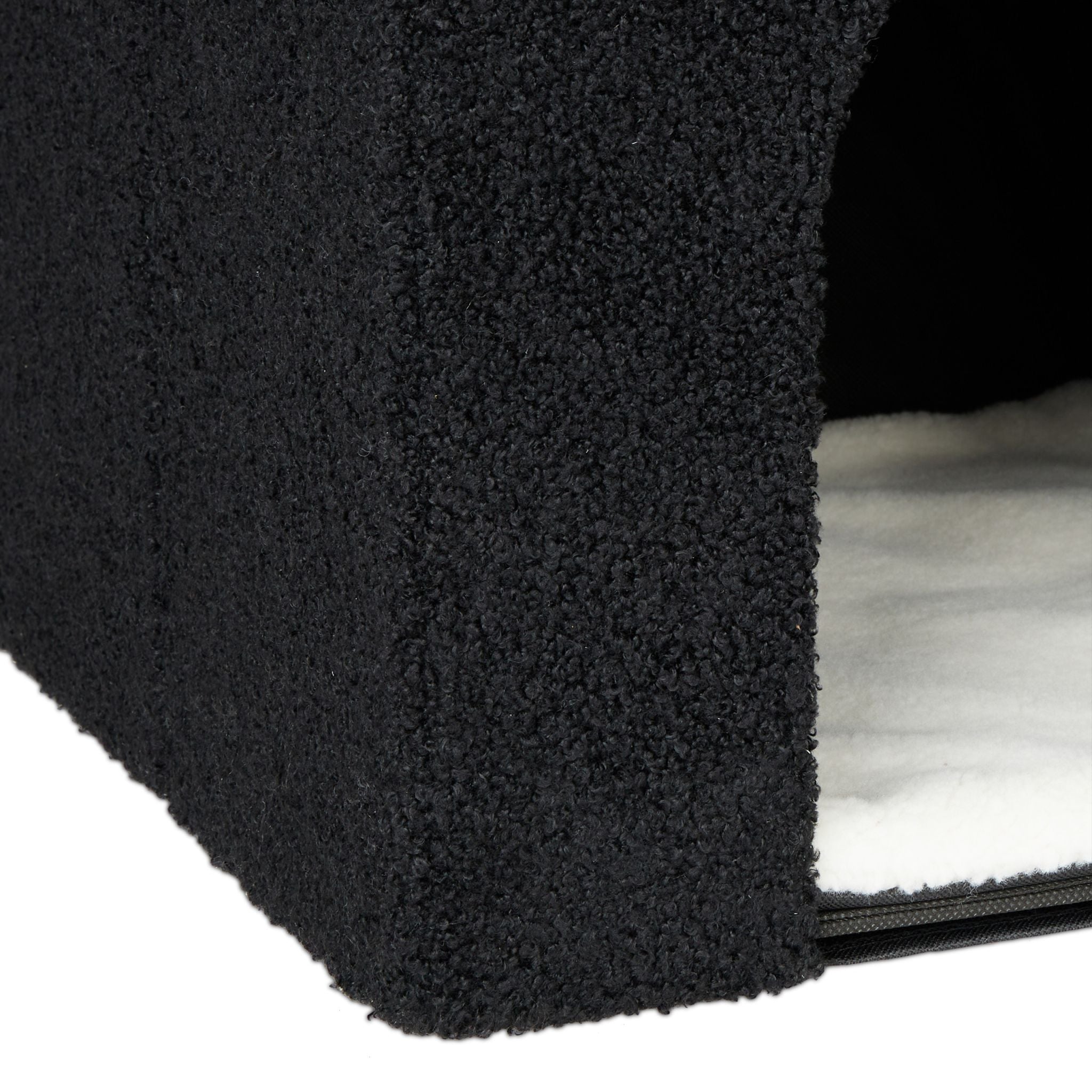 Faltbare Katzenhöhle in Schwarz Beige-Weiss-Schwarz von Relaxdays