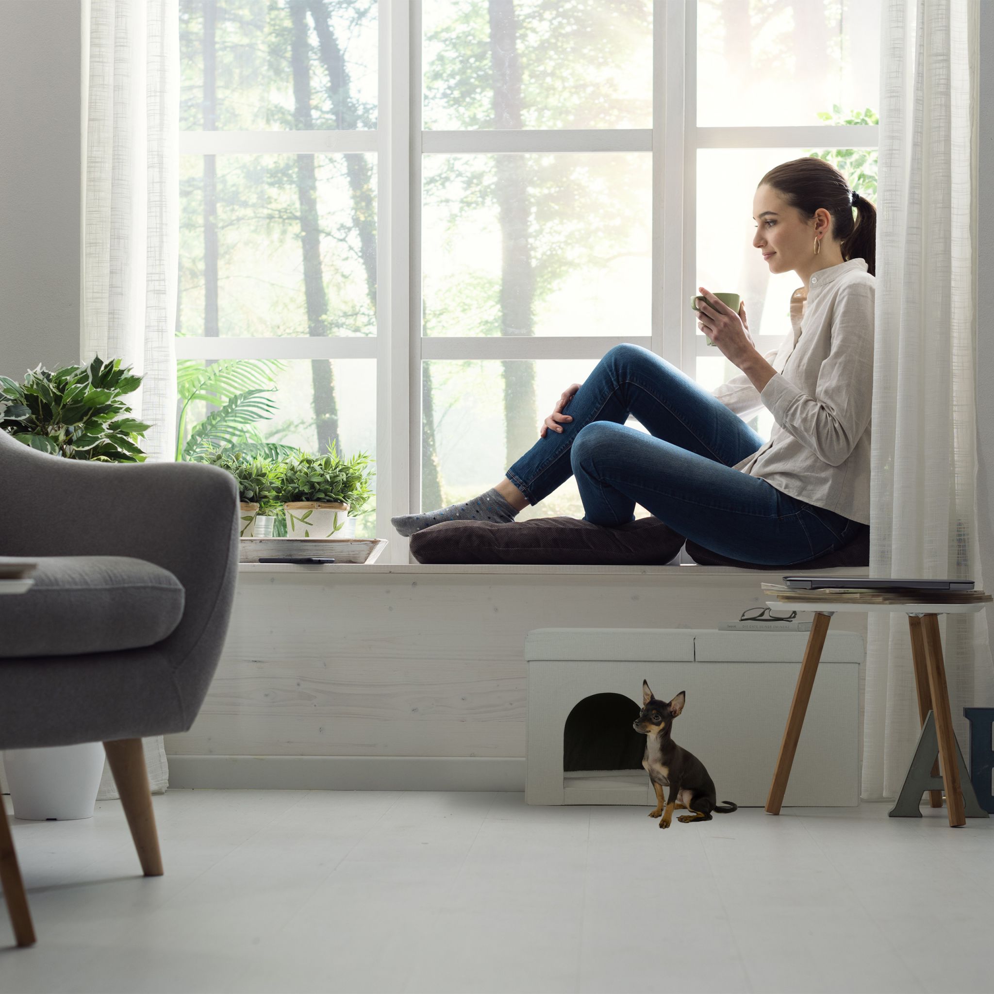Katzenhöhle in Beige mit Deckel Beige-Weiss von Relaxdays