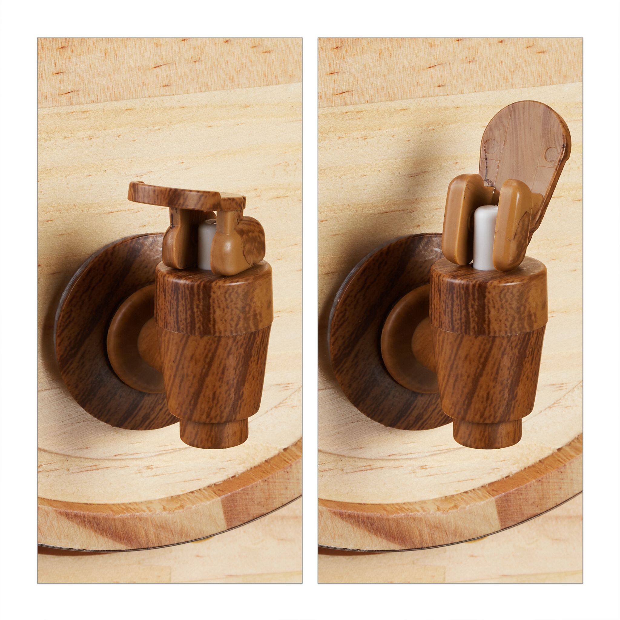 Schnapsfass Holz Braun-Gold-Hellbraun von Relaxdays