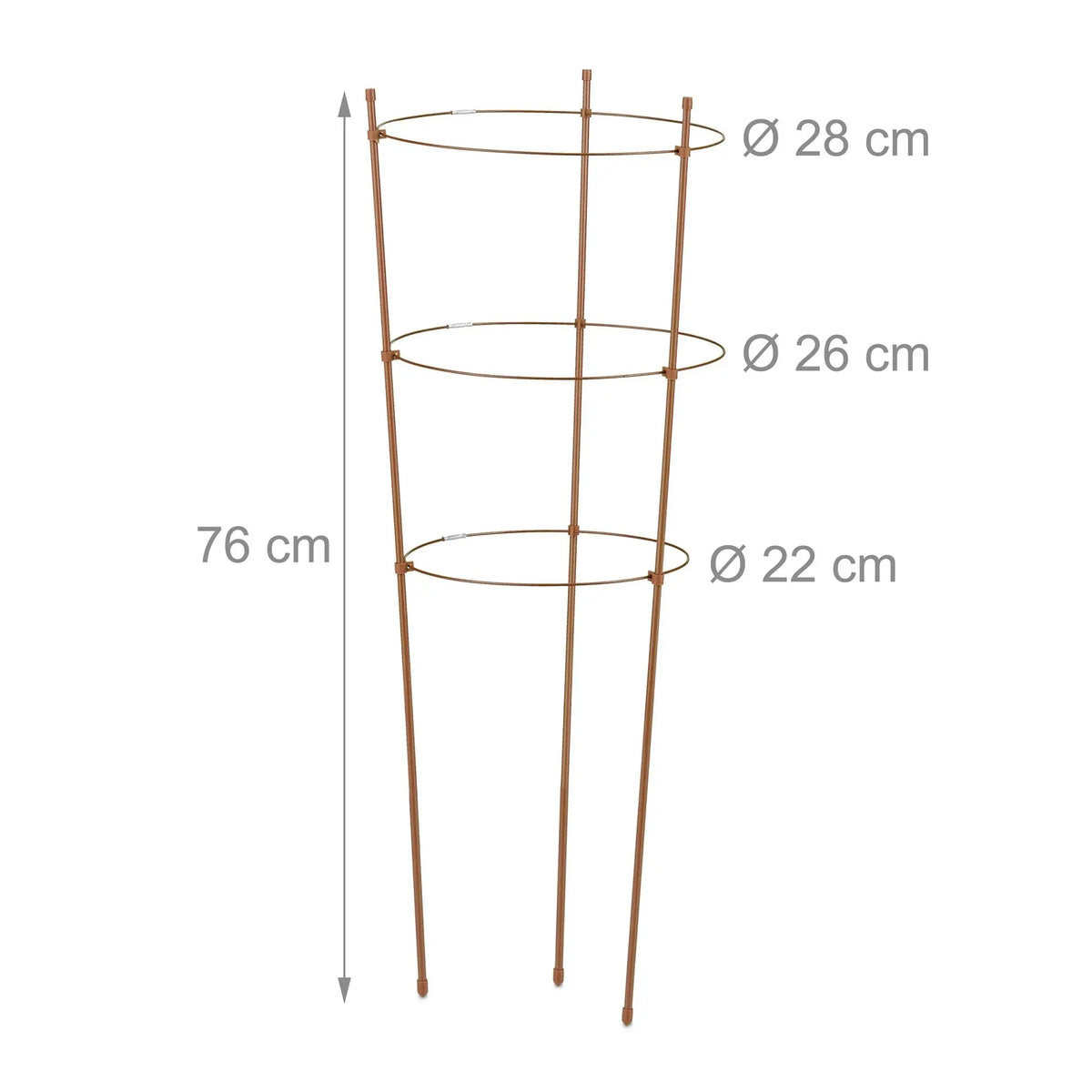 Rankhilfe 76cm 6er-Set Dunkelbraun-Hellbraun von Relaxdays