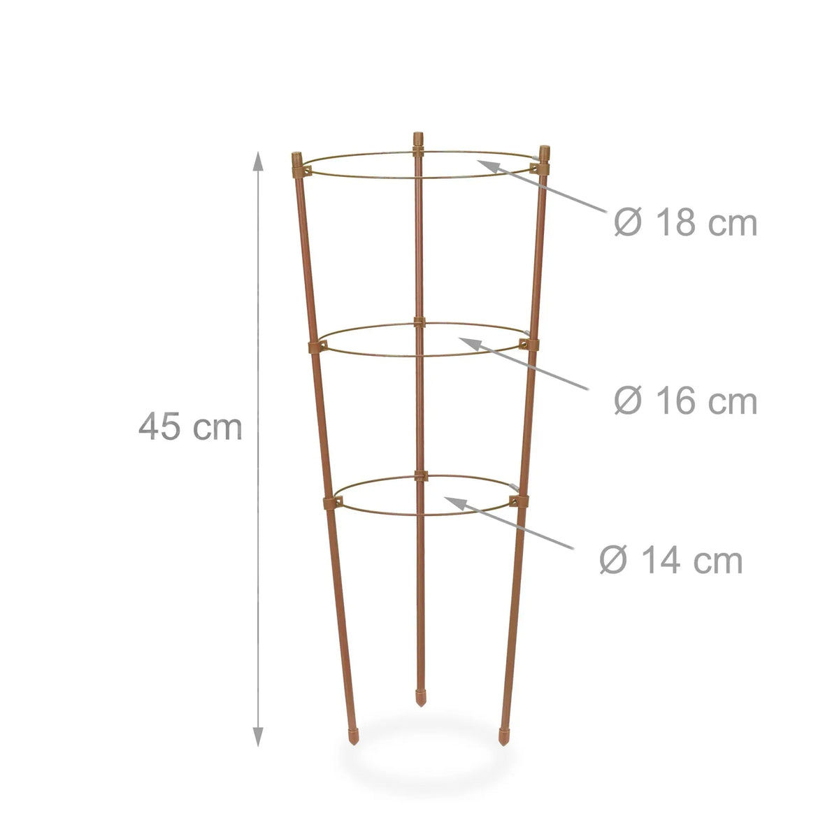 Rankhilfe 45cm 4er-Set braun Braun von Relaxdays