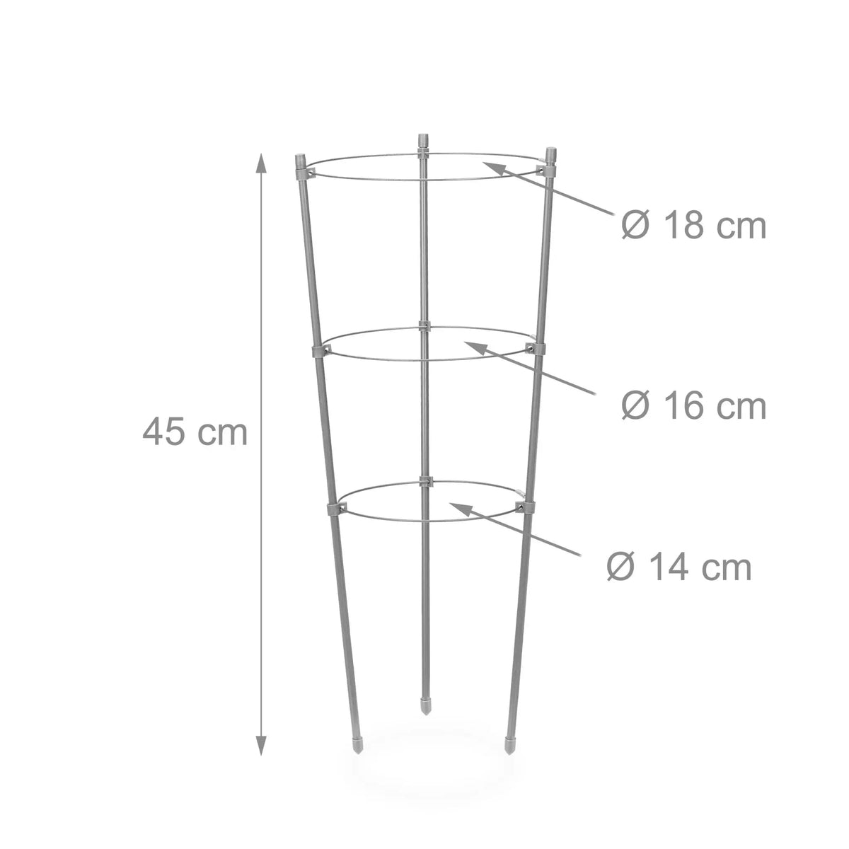 Rankhilfe 45cm 4er-Set grau Grau von Relaxdays
