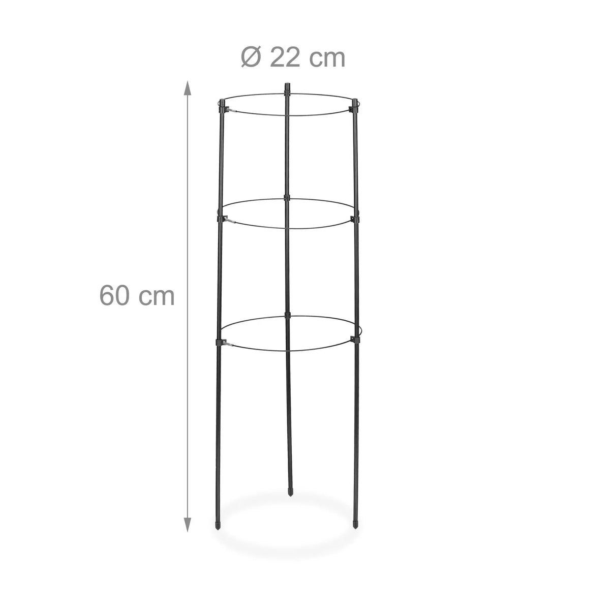 Rankhilfe 60cm 4er-Set Schwarz von Relaxdays
