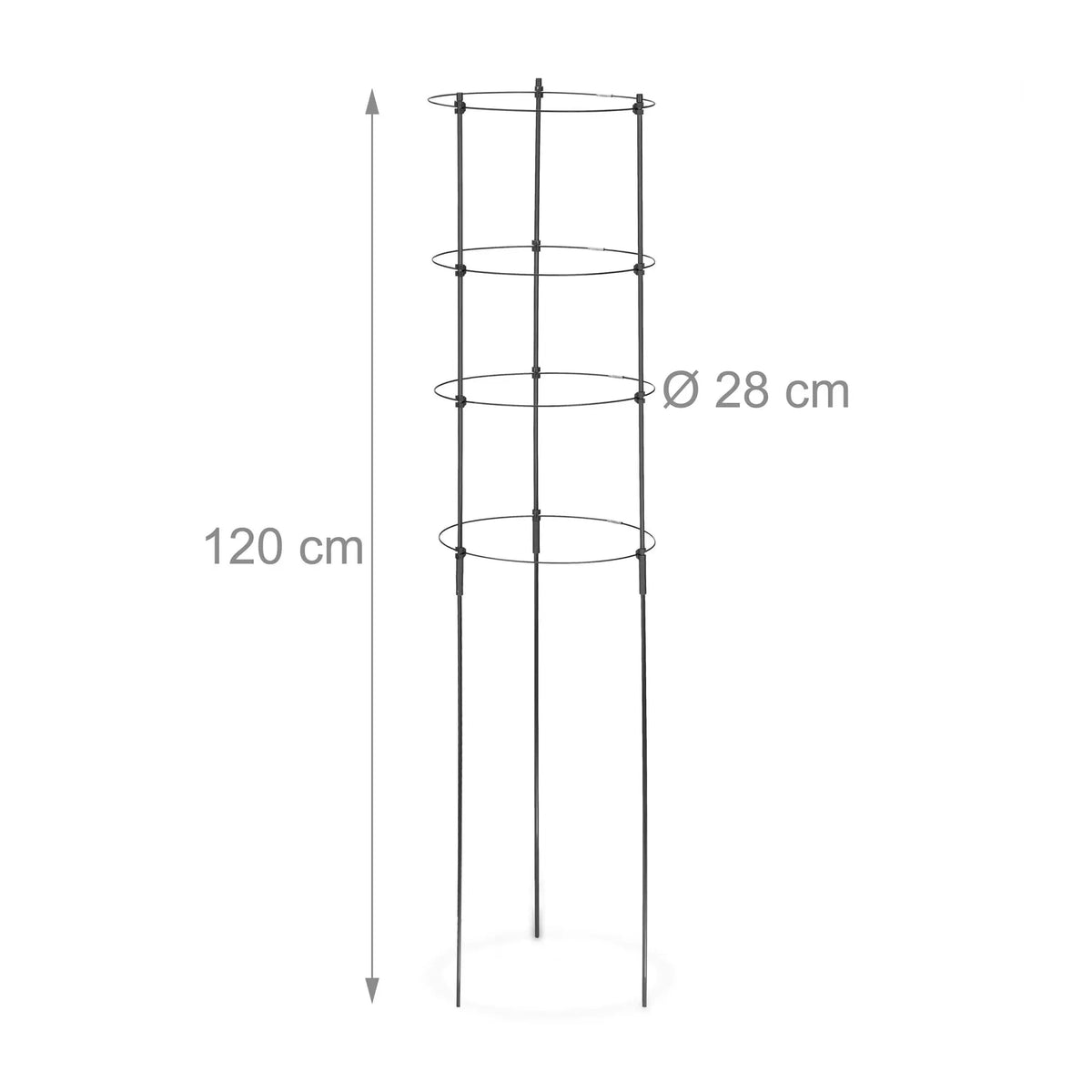 Rankhilfe 120cm 2er-Set schwarz Schwarz von Relaxdays