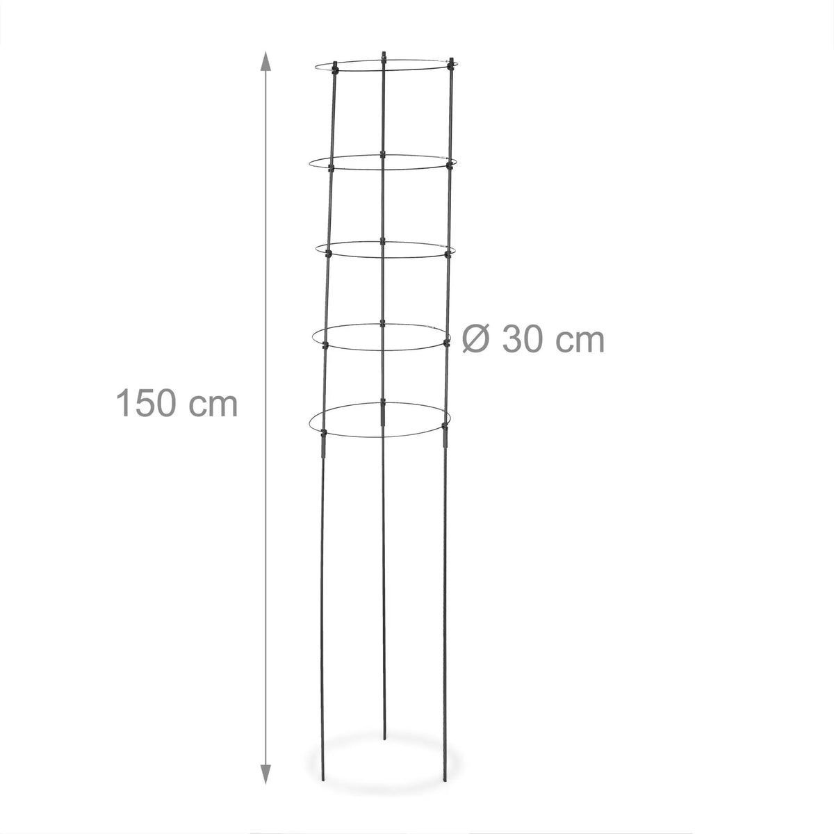 Rankhilfe 150cm 2er-Set schwarz Schwarz von Relaxdays