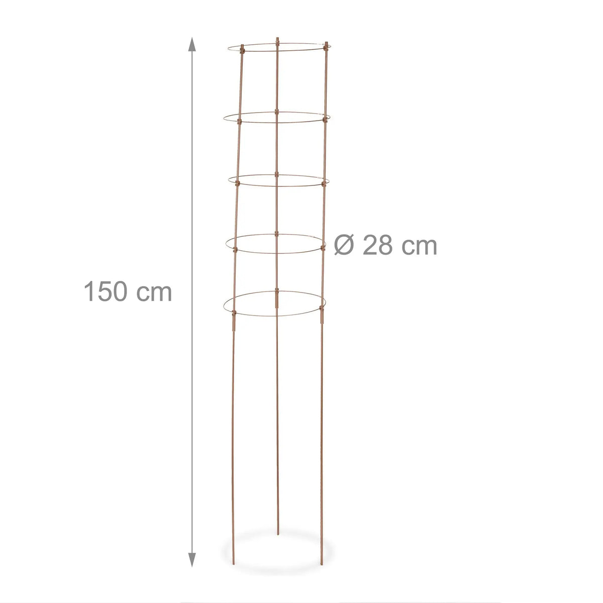 Rankhilfe 150cm 2er-Set braun Braun-Dunkelbraun von Relaxdays