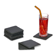 Schiefer Untersetzer 10x10cm 10er-Set Anthrazit von Relaxdays