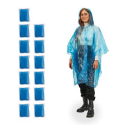 Einweg Regenponcho 13er-Set Blau von Relaxdays