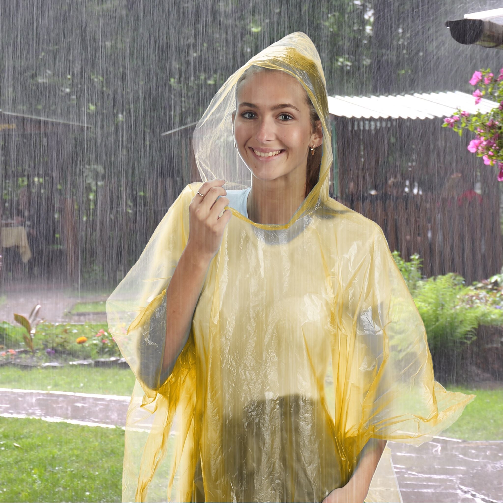 Einweg Regenponcho 13er-Set Blau von Relaxdays