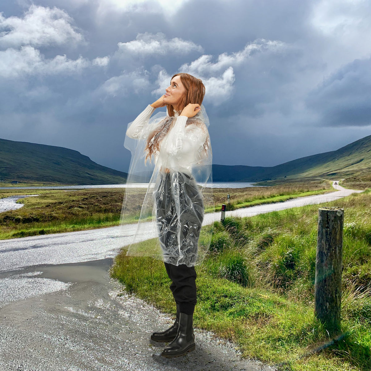 Einweg Regenponcho 13er-Set Transparent von Relaxdays