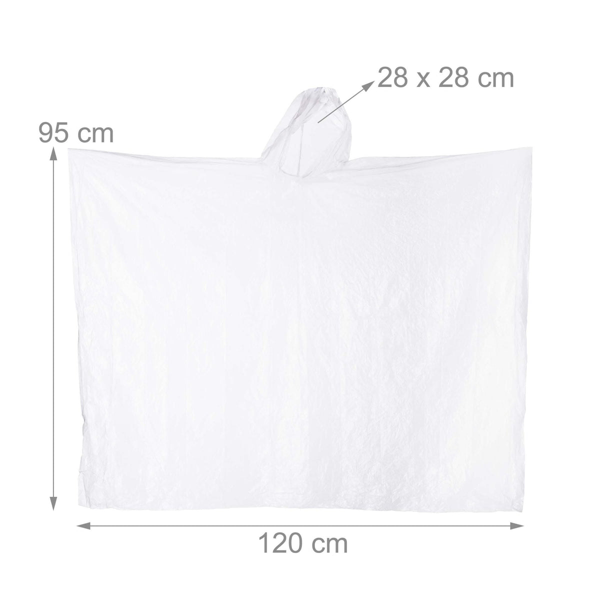 Einweg Regenponcho 13er-Set Transparent von Relaxdays