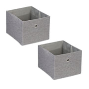 Aufbewahrungsbox 2er-Set Silber-Grau von Relaxdays