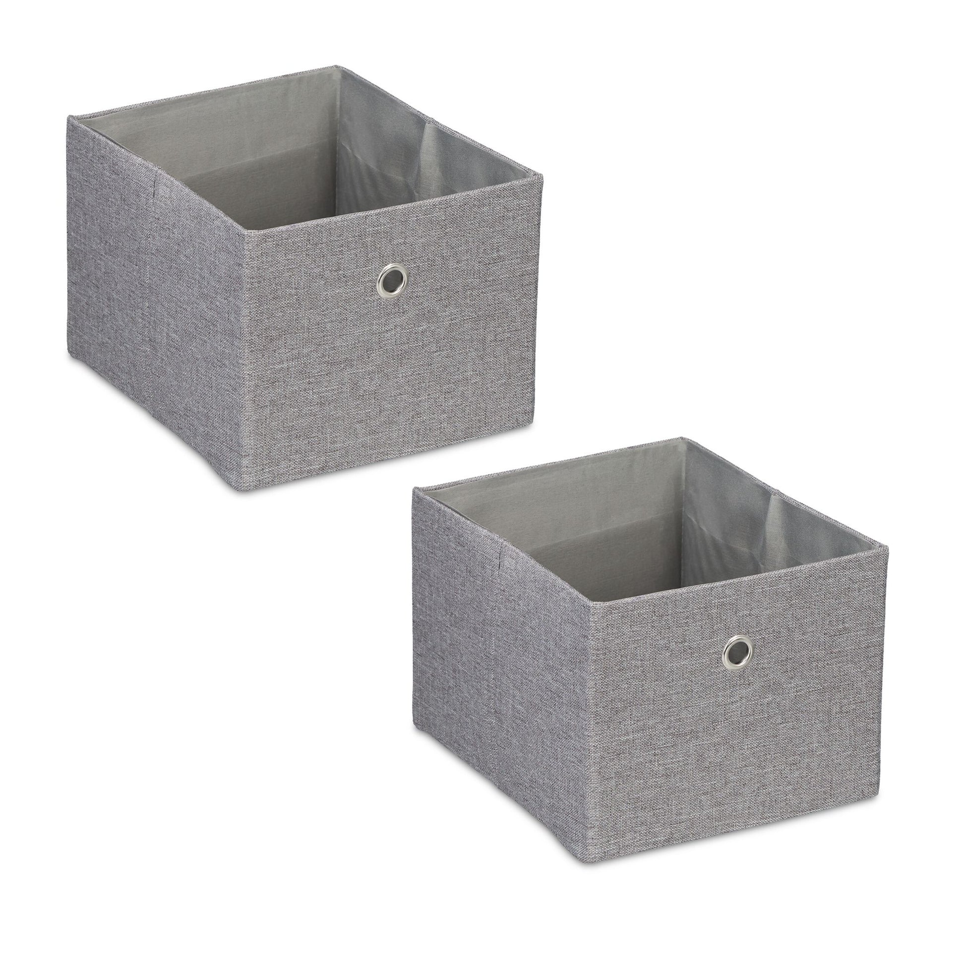 Aufbewahrungsbox 2er-Set Silber-Grau von Relaxdays