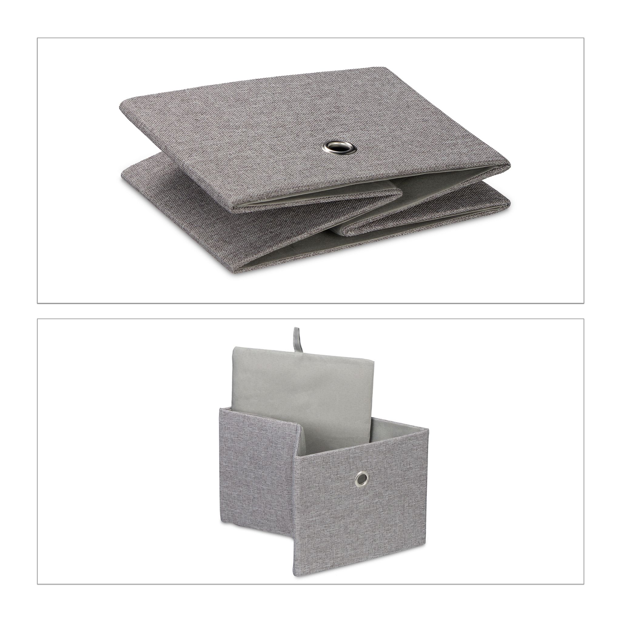 Aufbewahrungsbox 2er-Set Silber-Grau von Relaxdays