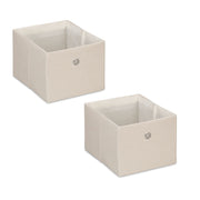 Aufbewahrungsbox 2er-Set Beige-Silber von Relaxdays