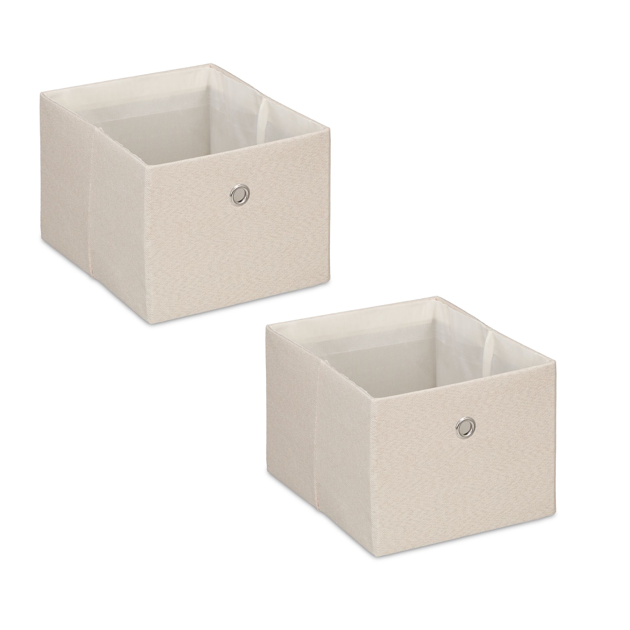 Aufbewahrungsbox 2er-Set Beige-Silber von Relaxdays