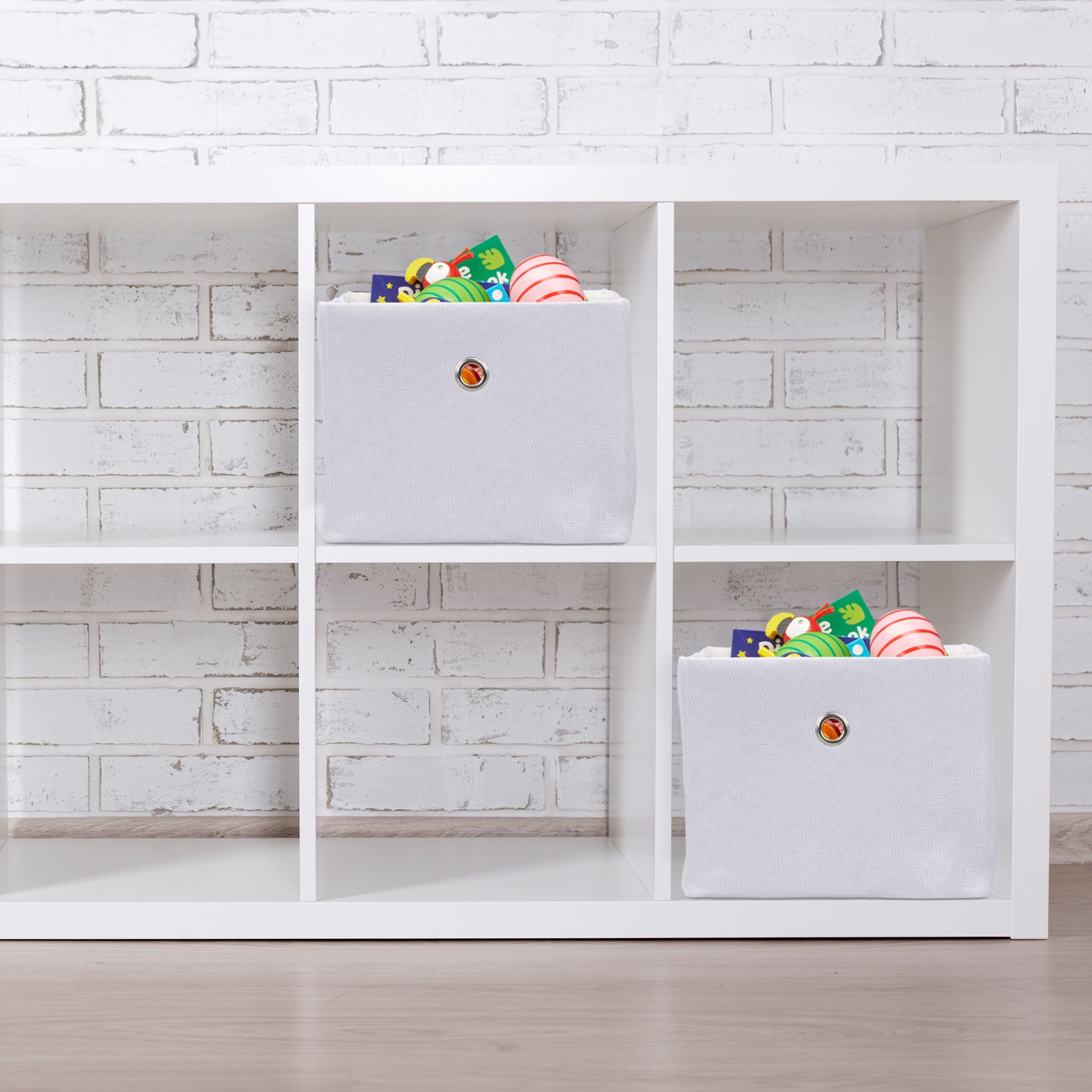 Aufbewahrungsbox 2er-Set Beige-Silber von Relaxdays