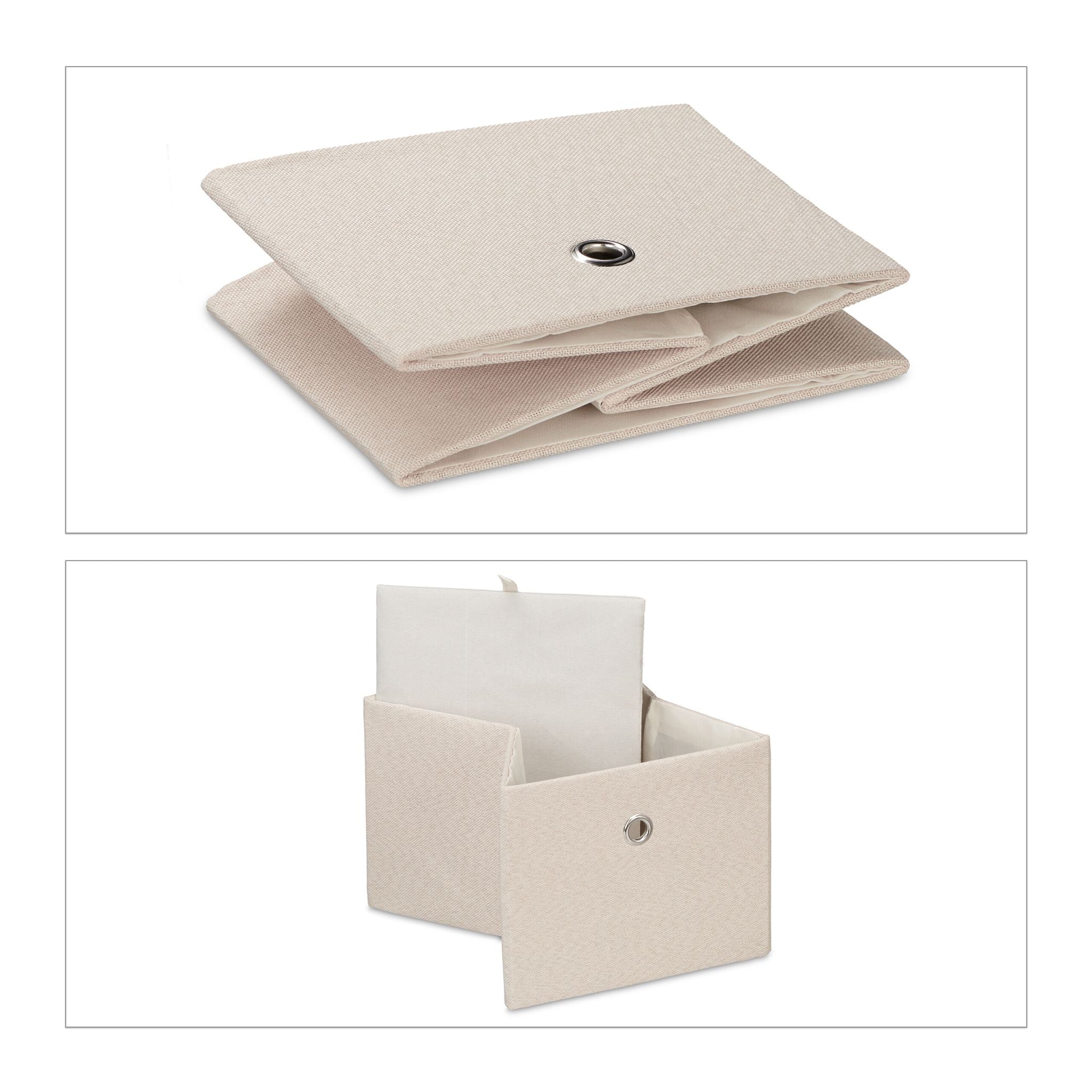 Aufbewahrungsbox 2er-Set Beige-Silber von Relaxdays