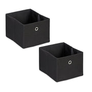 Aufbewahrungsbox 2er-Set Schwarz-Silber von Relaxdays