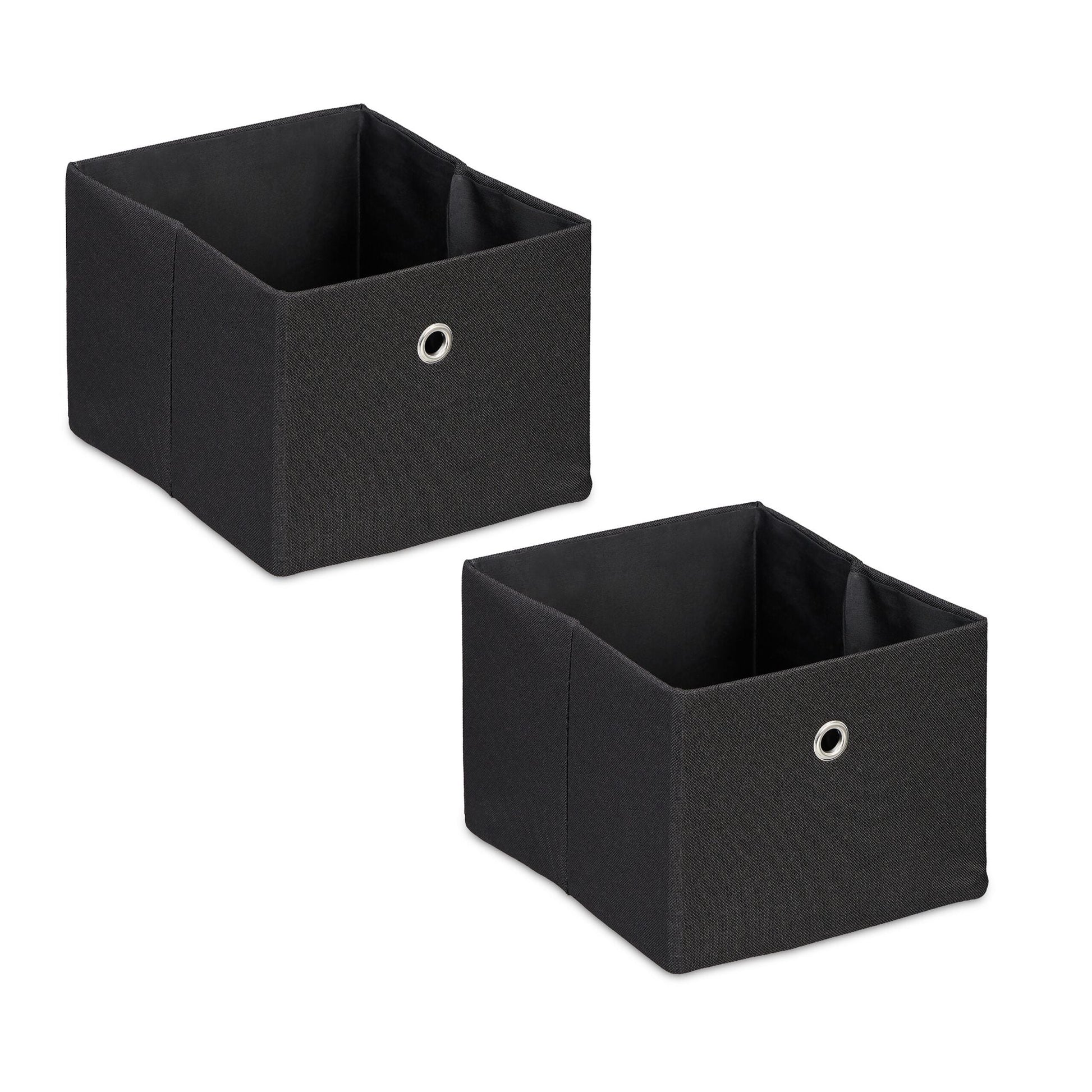 Aufbewahrungsbox 2er-Set Schwarz-Silber von Relaxdays