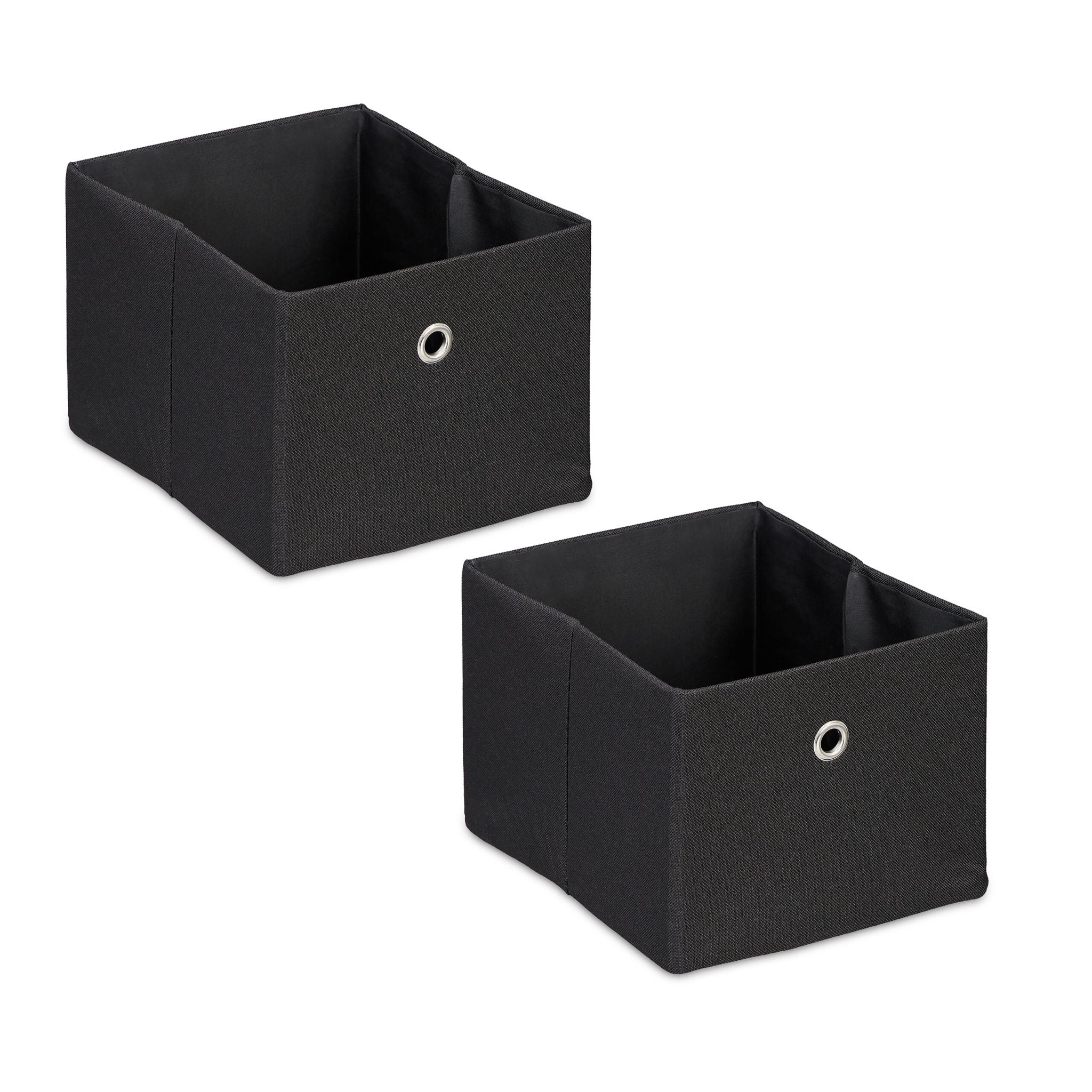 Aufbewahrungsbox 2er-Set Schwarz-Silber von Relaxdays