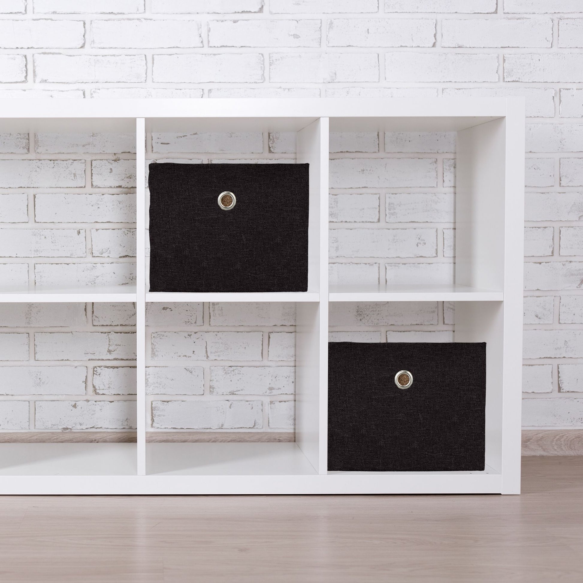 Aufbewahrungsbox 2er-Set Schwarz-Silber von Relaxdays