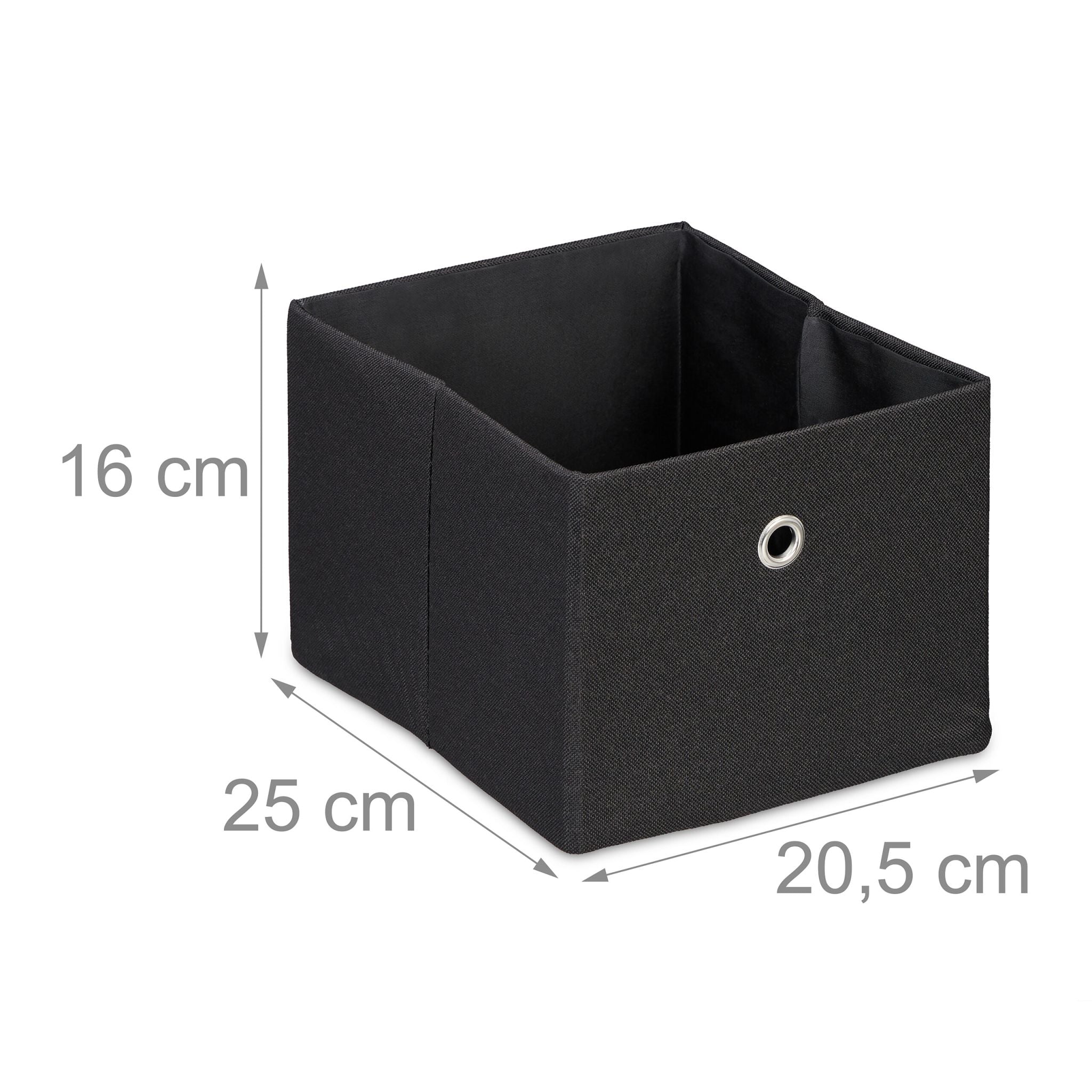 Aufbewahrungsbox 2er-Set Schwarz-Silber von Relaxdays